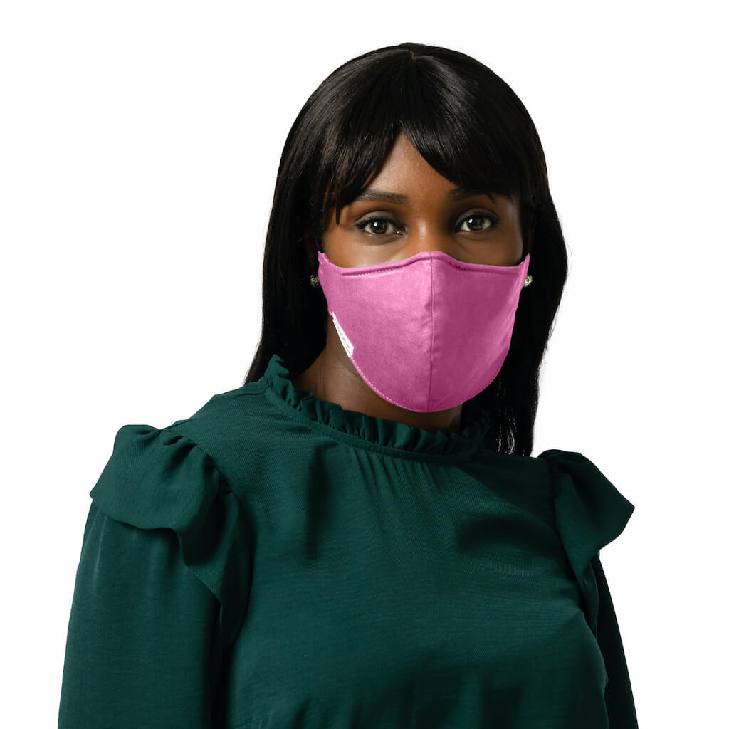 thumbnail image 2 of Comfortable Fashion Pink Washable Face Mask - Unisex Adult, Cooling Polyester 2 of 5